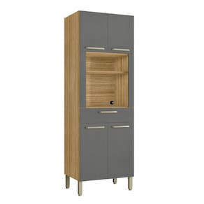 Armário de Cozinha para Microondas Guelph Freijó Gris