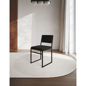 Cadeira Industrial de Jantar Isa Assento Estofado Veludo Preto