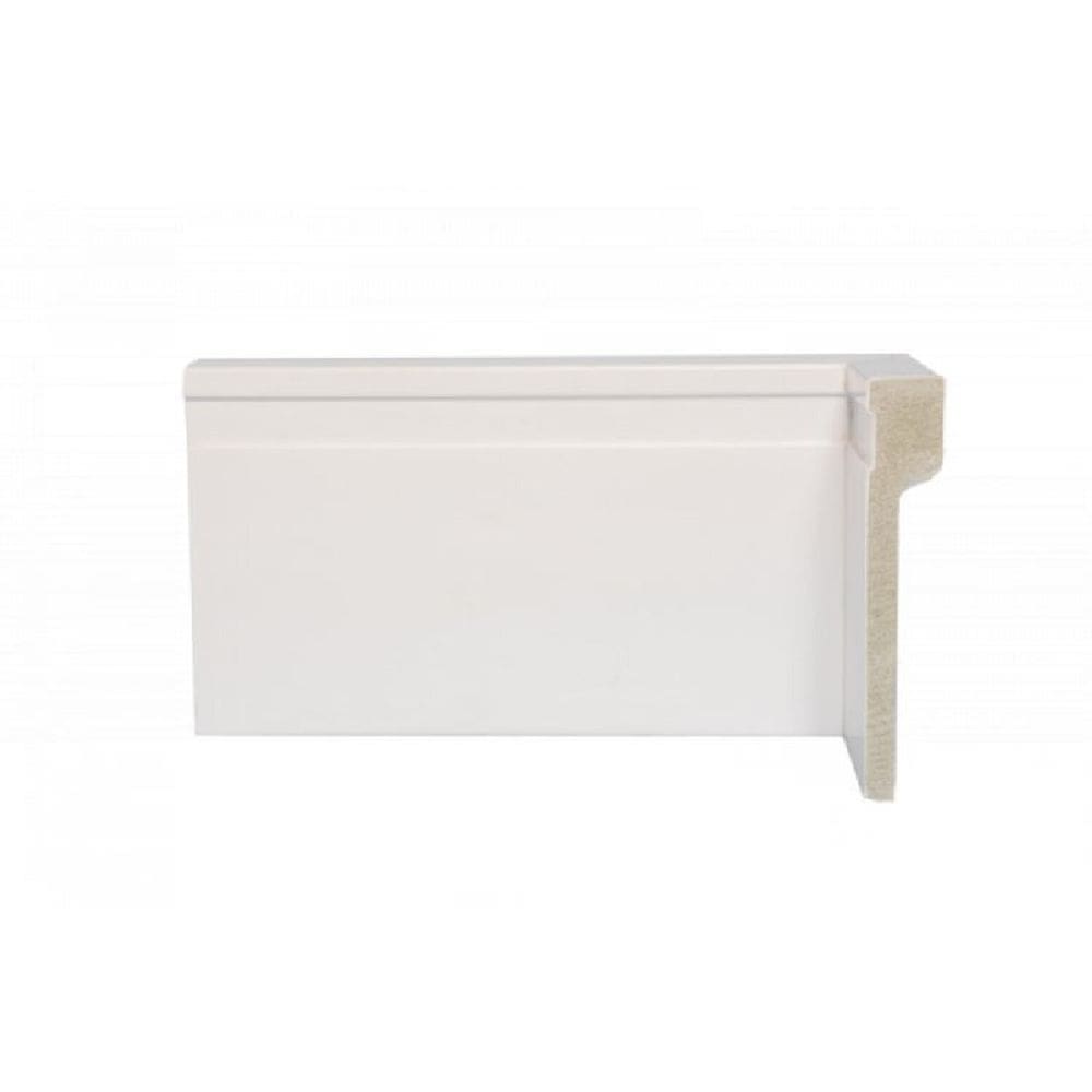 Kit com 30 Barras Rodapé de Poliestireno 12cm x 20mm Sobre por Frisado Casa Grassi 7,2m Branco