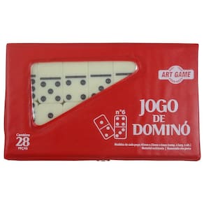 Dominó Osso Médio 45x23x6 Mm - 28 Pedras, Estojo
