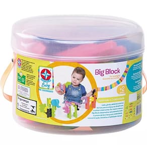 Big Blok Zoo Montável 40 Peças Leão Girafa Elefante