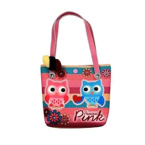 Bolsa Ombro Coruja Infantil Colorida + 3 Chuquinhas Cabelo
