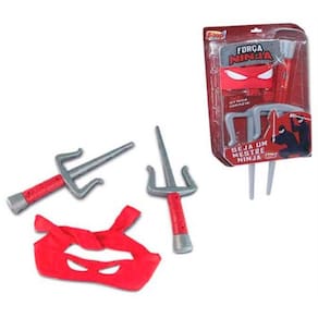 Kit Ninja Infantil Completo 3 Peças Mascara Vermelho - Zoop