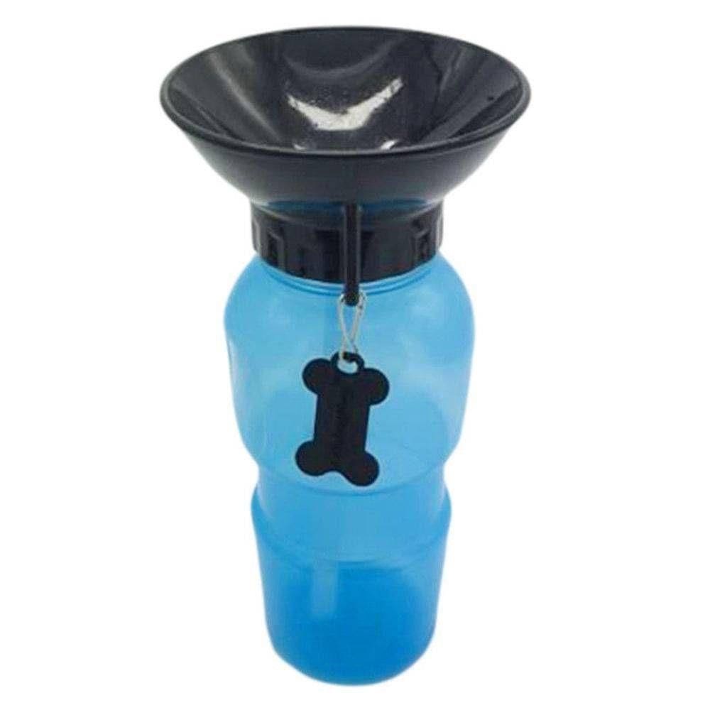 Bebedouro Água Portátil Viagem Pet, Cães Garrafa 600Ml Azul