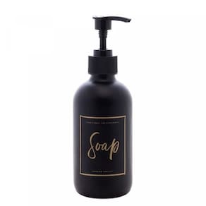 Saboneteira De Vidro Preto Fosco C/ Pump 250ml 2685 Lyor