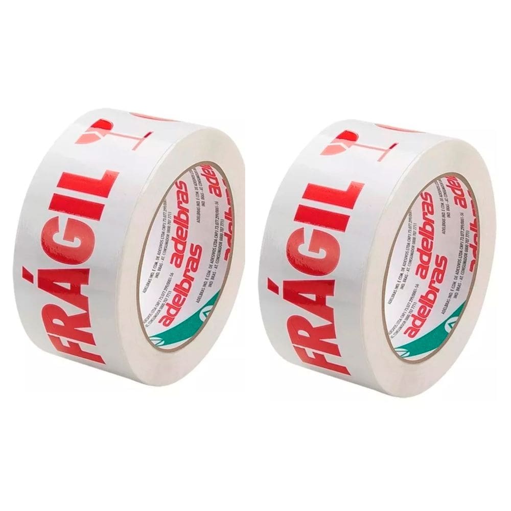 Combo 2 Unidades De Fita Adesiva Cuidado Fragil 48Mm