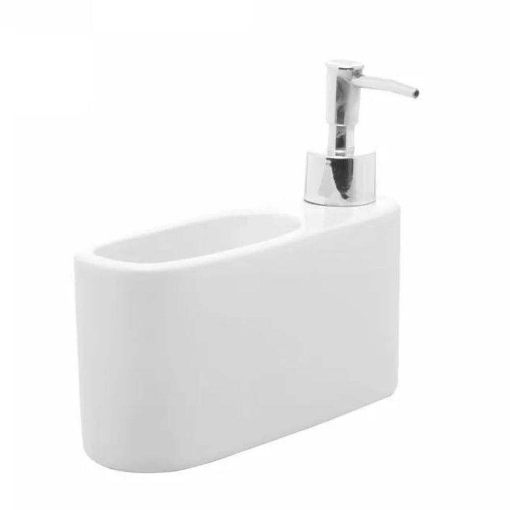 Saboneteira Cerâmica C/ Suporte Para Esponja 250ml 5606 Lyor