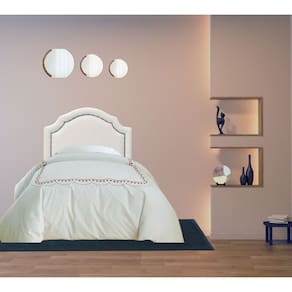 Cabeceira Solteiro Provençal Estofada Courino OffWhite