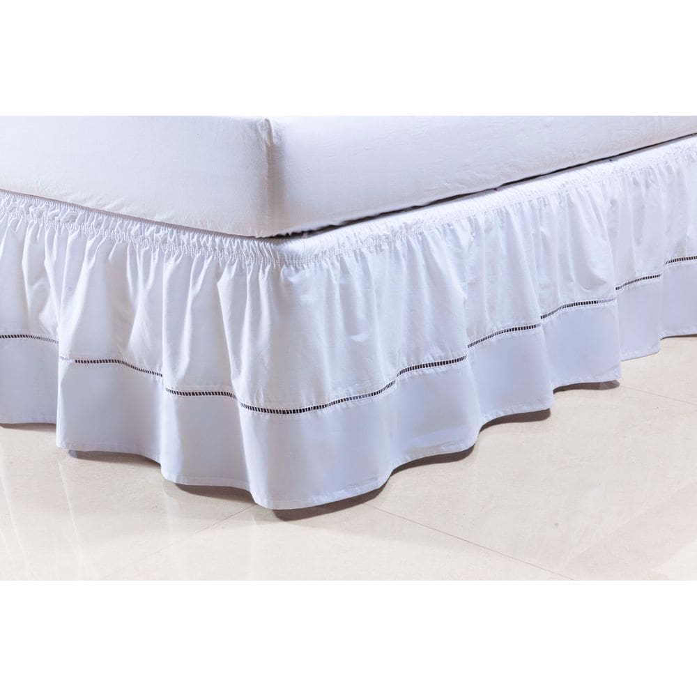 Saia Box Colchão Casal 1,38m x 1,88m x 30cm 100% Algodão 2 Elásticos Branco