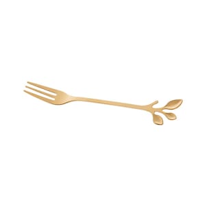 Conjunto 4 Garfos de Aço Inox para Aperitivo Leaves Dourado - Wolff