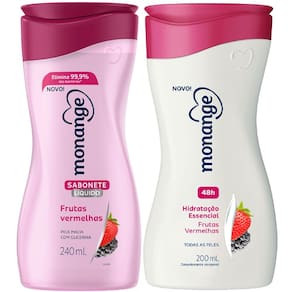 Kit Sabonete Líquido + Hidratante Corporal Monange Frutas Vermelhas