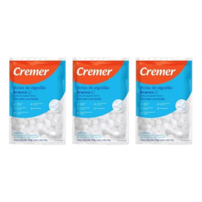 Cremer Algodão Em Bolas Com 95g – 3 Pacotes