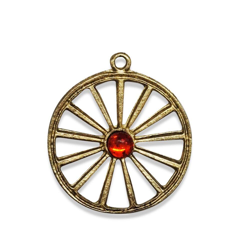 Pingente Roda Cigana Proteção da Vida Espiritual 3 cm