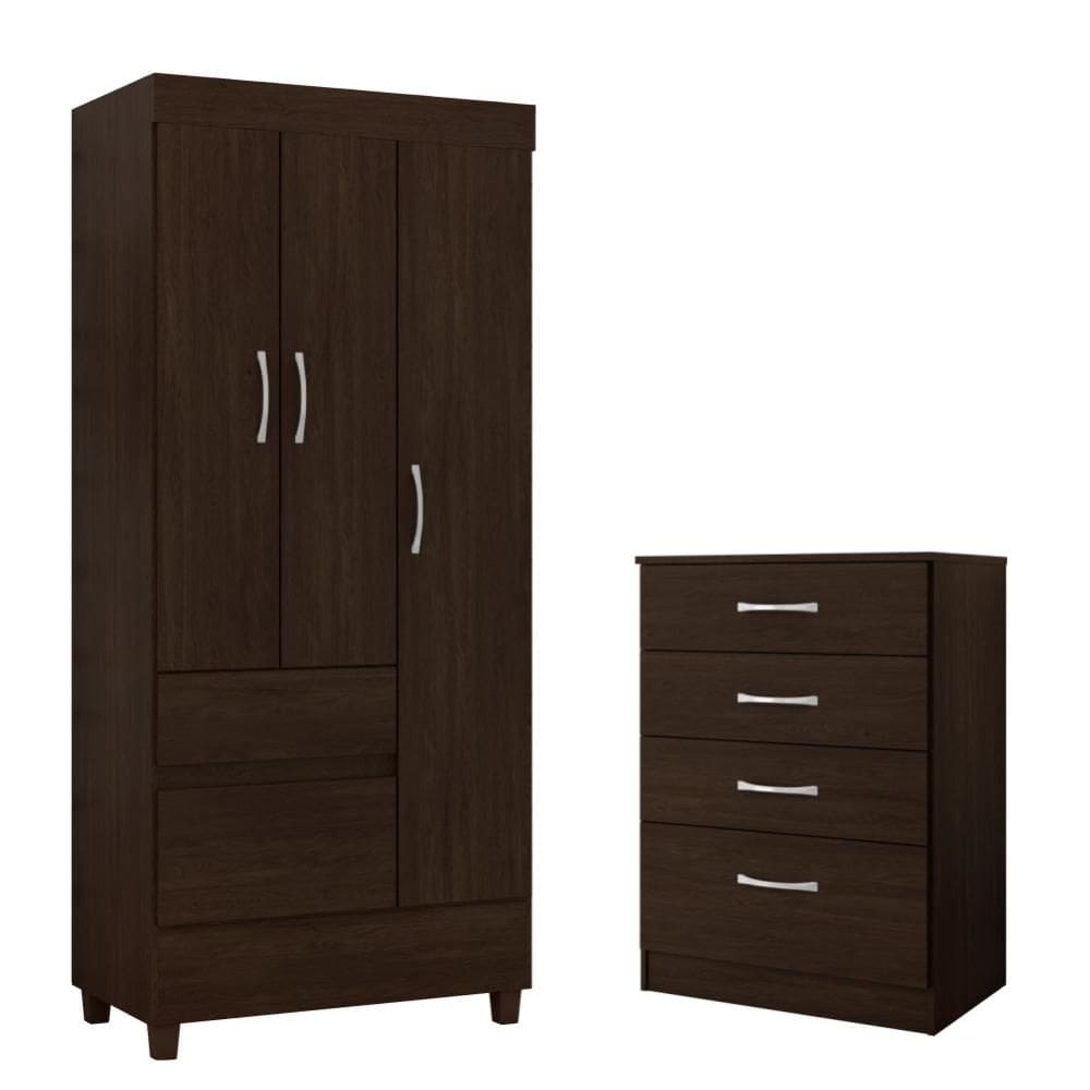 Conjunto Quarto Guarda Roupa Comoda Fabi