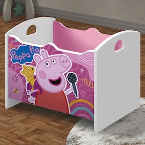 Baú Organizador Infantil Adamantina Rosa Branco