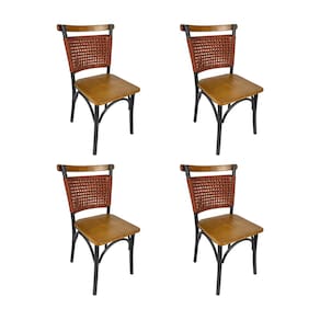 Kit 4 Cadeiras Milano Alumínio Corda Náutica Terracota