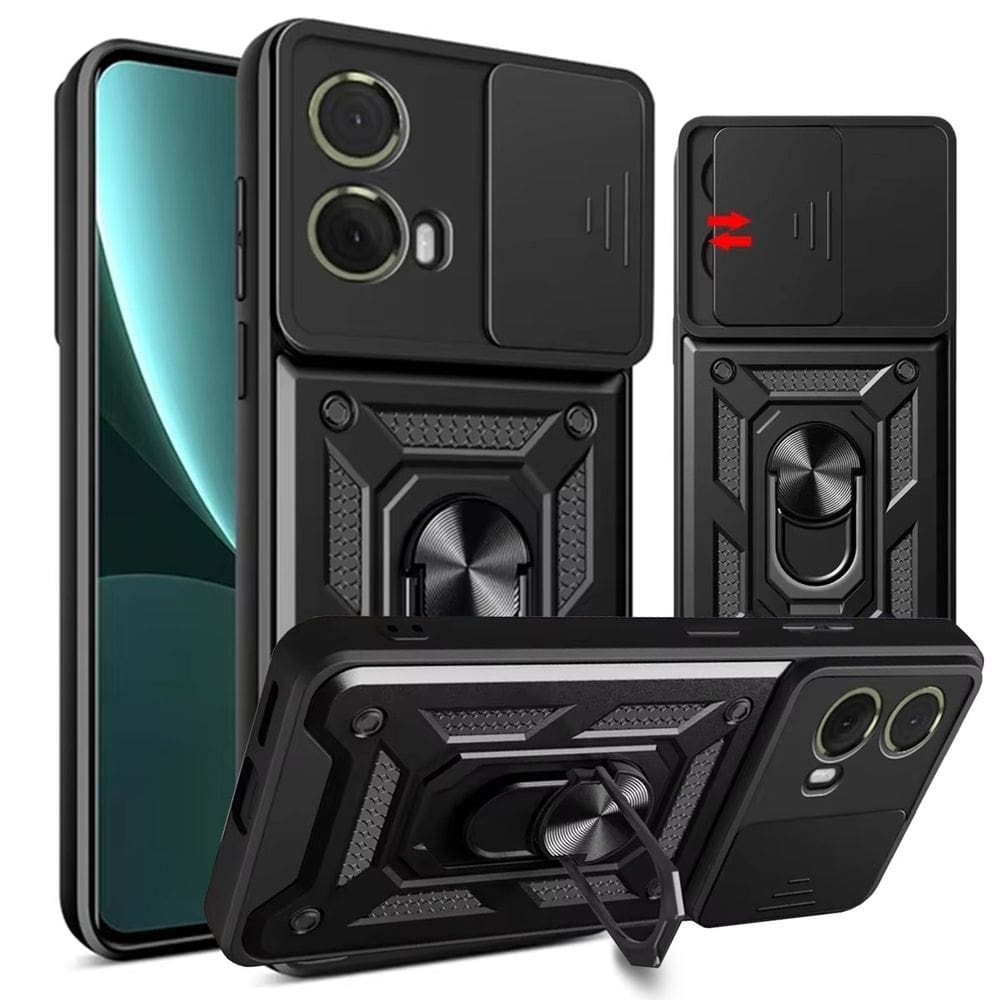 Capa Capinha Case para Motorola Moto G85 - Protetora Resistente Anti Impacto Queda Armadura Militar Cor:Preto