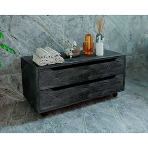 Gabinete de Banheiro c/ Rodizio BN3643 s/ Cuba 2 Gavetas 80cm cor Mármore Lunar - Tecno Mobili