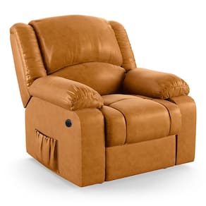 Poltrona do Papai Reclinável Melim Elétrica LED Massagem PU Whisky FH1 - D`Rossi