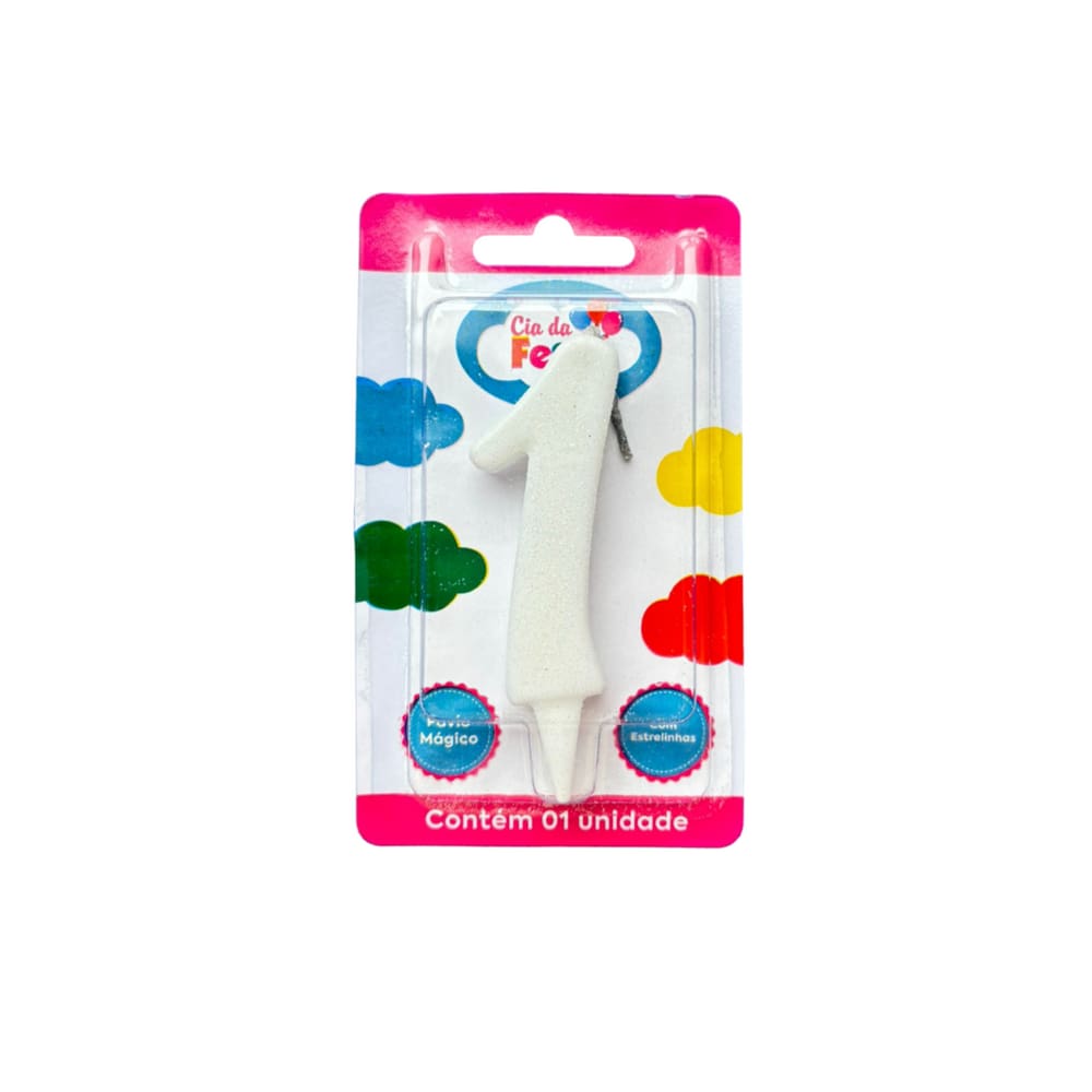 Vela Premium Branca N 1 Cia Da Festa