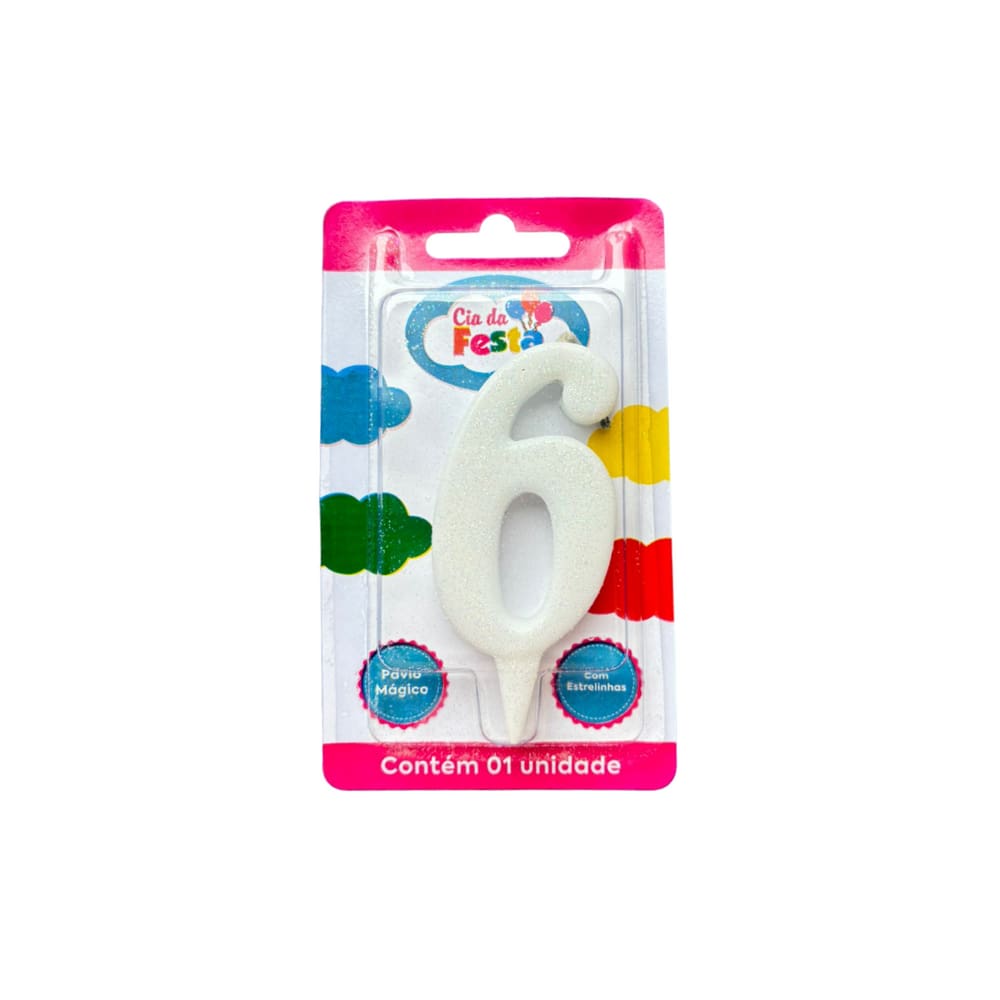 Vela Premium Branca N 6 Cia Da Festa