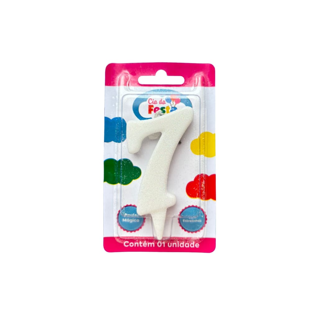 Vela Premium Branca N 7 Cia Da Festa