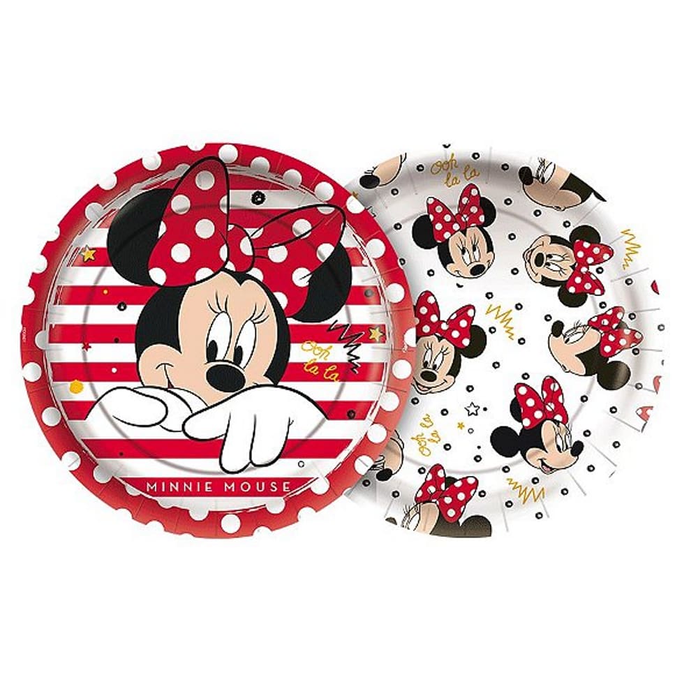 Prato Papel Minnie Mouse C/8 Regina
