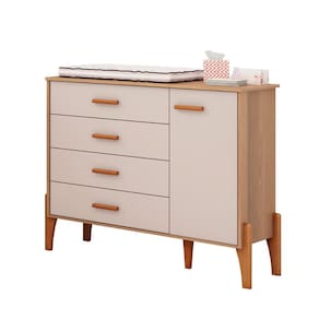 Comoda Quarto Infantil Iris com 4 Gavetas e 1 Porta