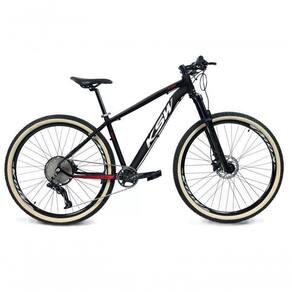 Bicicleta 29 Ksw Xlt 12v Freios Hidráulicos 1x12v Trava No Ombro Pneu Bege - Preto-vermelho-branco Tam.15