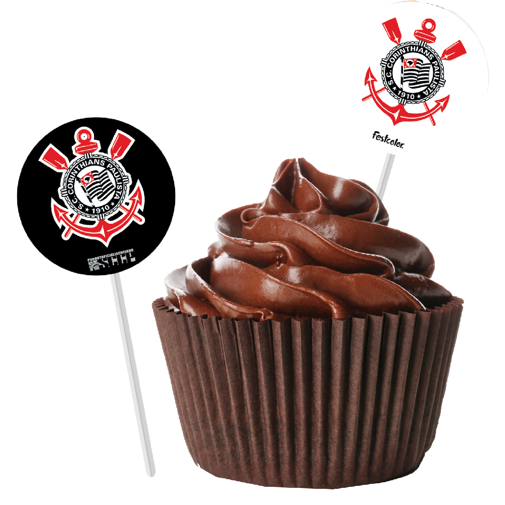 Topper P/ Doces Corinthians C/8 Festcolor
