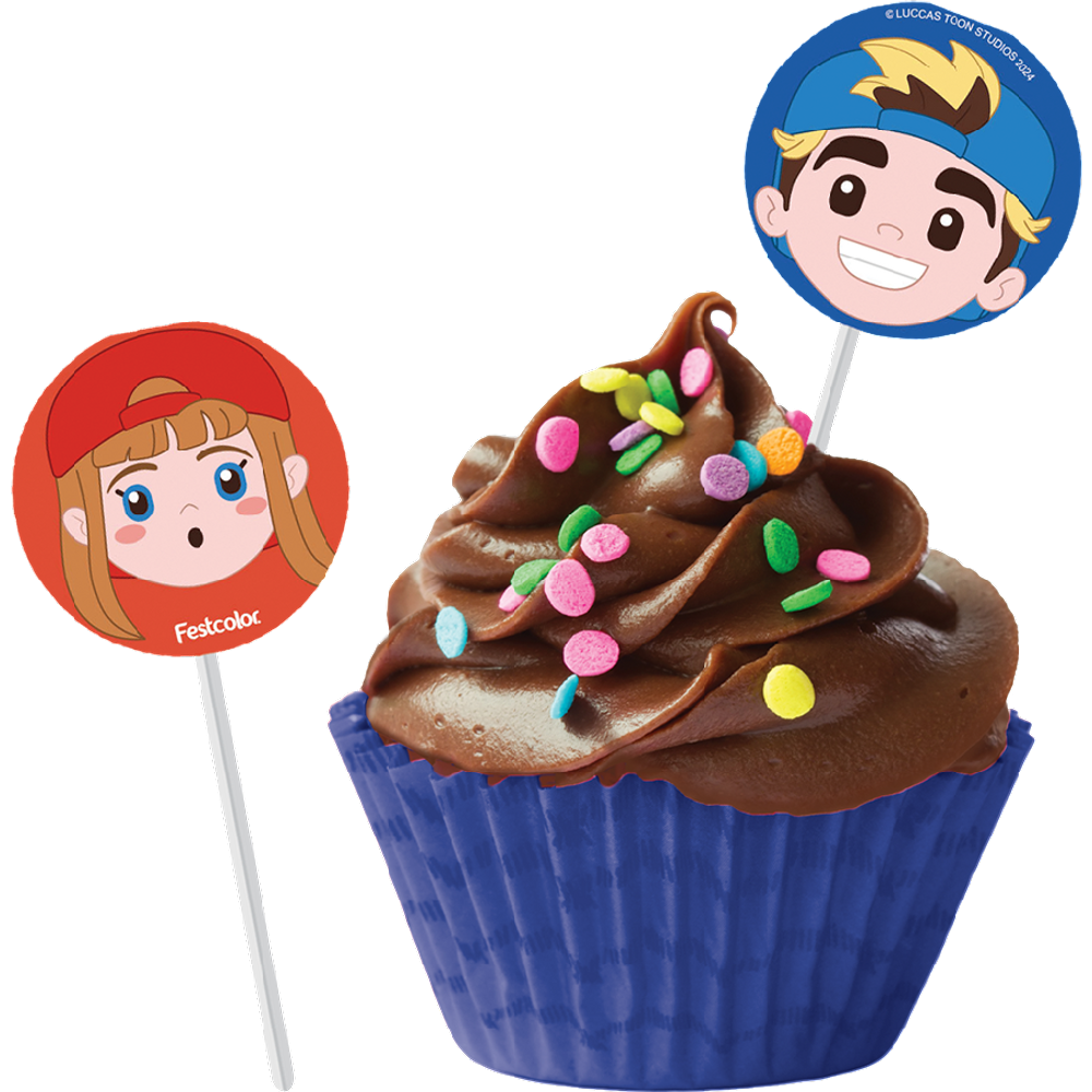 Topper P/ Doces Aventureiros C/8 Festcolor