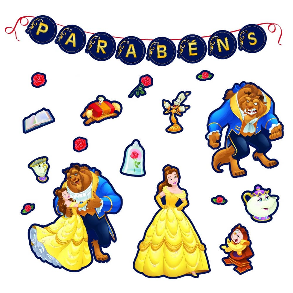 Kit Painel Eva A Bela E A Fera C/24 Piffer