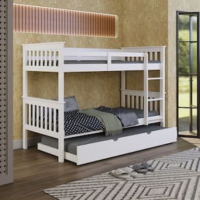 Beliche Triplo Solteiro Merk De Madeira Com Cama Auxliar