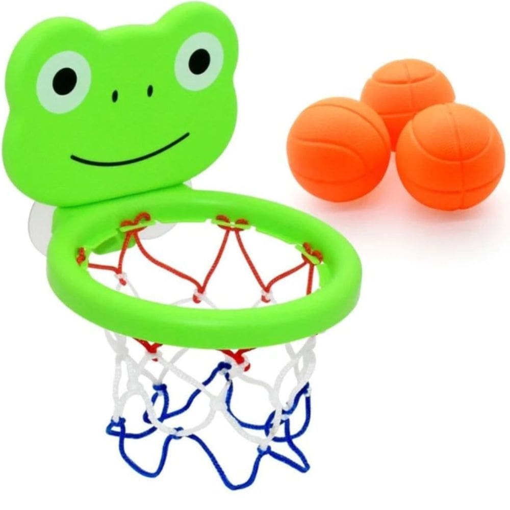 Brinquedo Infantil Cesta De Basquete Sapinho Com Ventosas e 3 Bolinhas - Shiny Toys