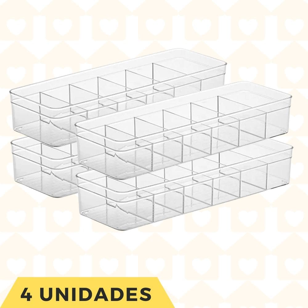 Kit 4 Organizador Espaços Divisorios Multiuso Gavetas Quartos