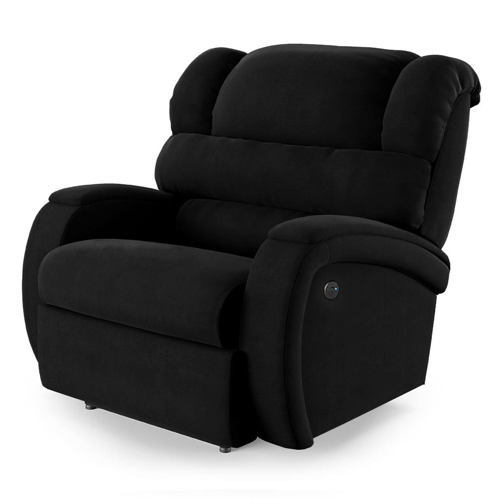 Poltrona do Papai Reclinável Napoli Power Elétrica USB Veludo Preto FH1 - D`Rossi