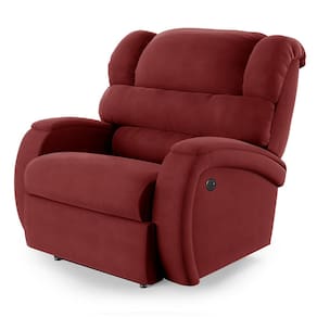 Poltrona do Papai Reclinável Napoli Power Elétrica USB Veludo Vermelho FH1 - D`Rossi