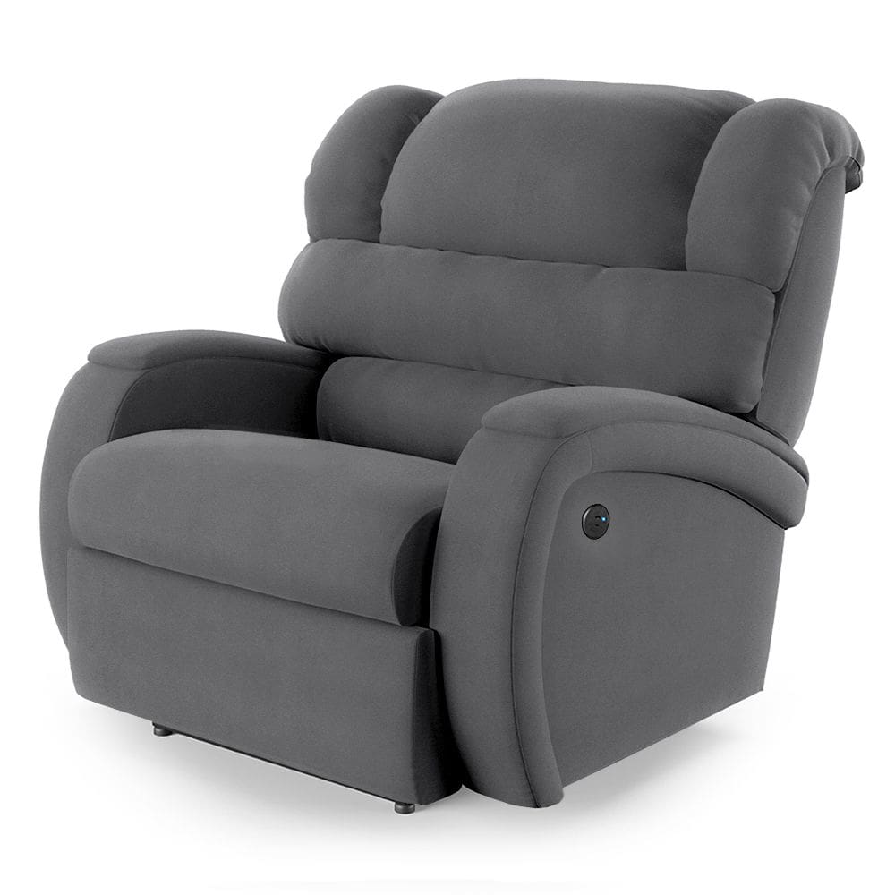Poltrona do Papai Reclinável Napoli Power Elétrica USB Veludo Cinza FH1 - D`Rossi