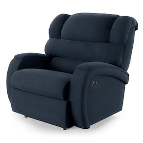 Poltrona do Papai Reclinável Napoli Power Elétrica USB Veludo Azul FH1 - D`Rossi
