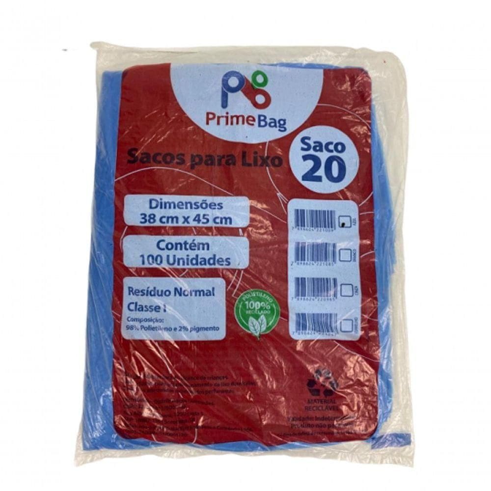 Saco Lixo Azul 20l Primebag C/100