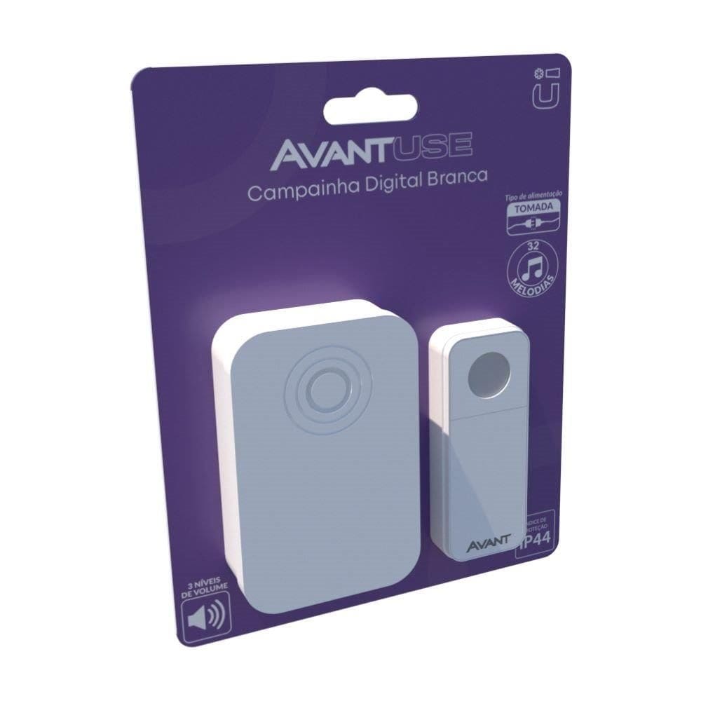 Campainha Digital Avant Sem Fio Com Tomada Bivolt Branco