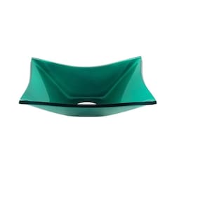 Cuba de Vidro Retangular 39cm X 32cm X 10cm Verde