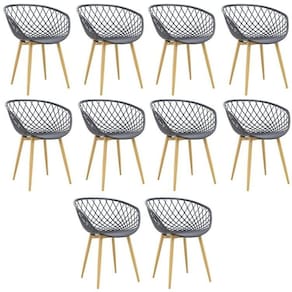 Kit com 10 Cadeiras com Braços Polipropileno Clarice Branco