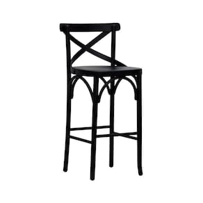 Banqueta Alta Bistrô Xisto Madeira Maciça Preto