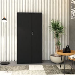 Armário Alto Fechado com 2 Portas 161,5cm x 80cm x 42cm Preto
