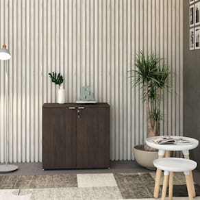 Armário Baixo com 2 Portas 75cm x 80cm x 42cm Terracota / Branco
