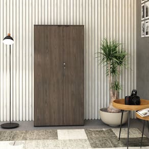 Armário Alto Fechado com 2 Portas 161,5cm x 80cm x 42cm Terracota / Preto