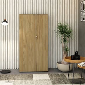 Armário Alto Fechado com 2 Portas 161,5cm x 80cm x 42cm Vermont Oak / Preto