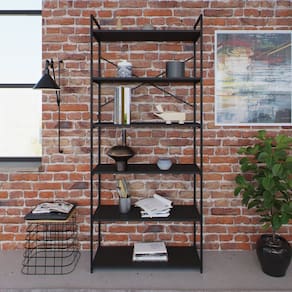 Estante Alta com 6 Prateleiras 185x80x33cm Yon Preto