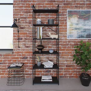 Estante Alta com 6 Prateleiras 185x60x33cm Yon Preto